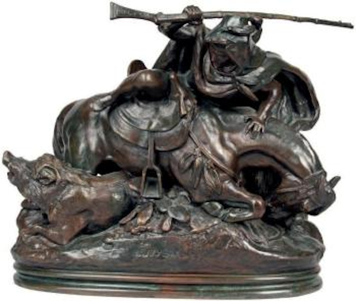Cavalier arabe tirant un sanglier by Antoine-Louis Barye