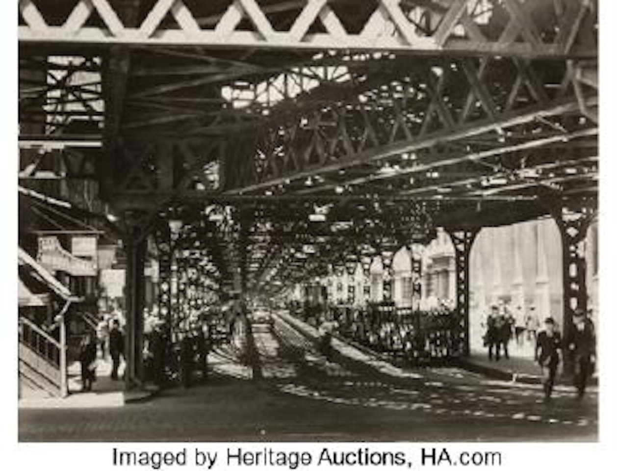 Under the 'El' at the Battery, New York ,
1936 by Berenice Abbott