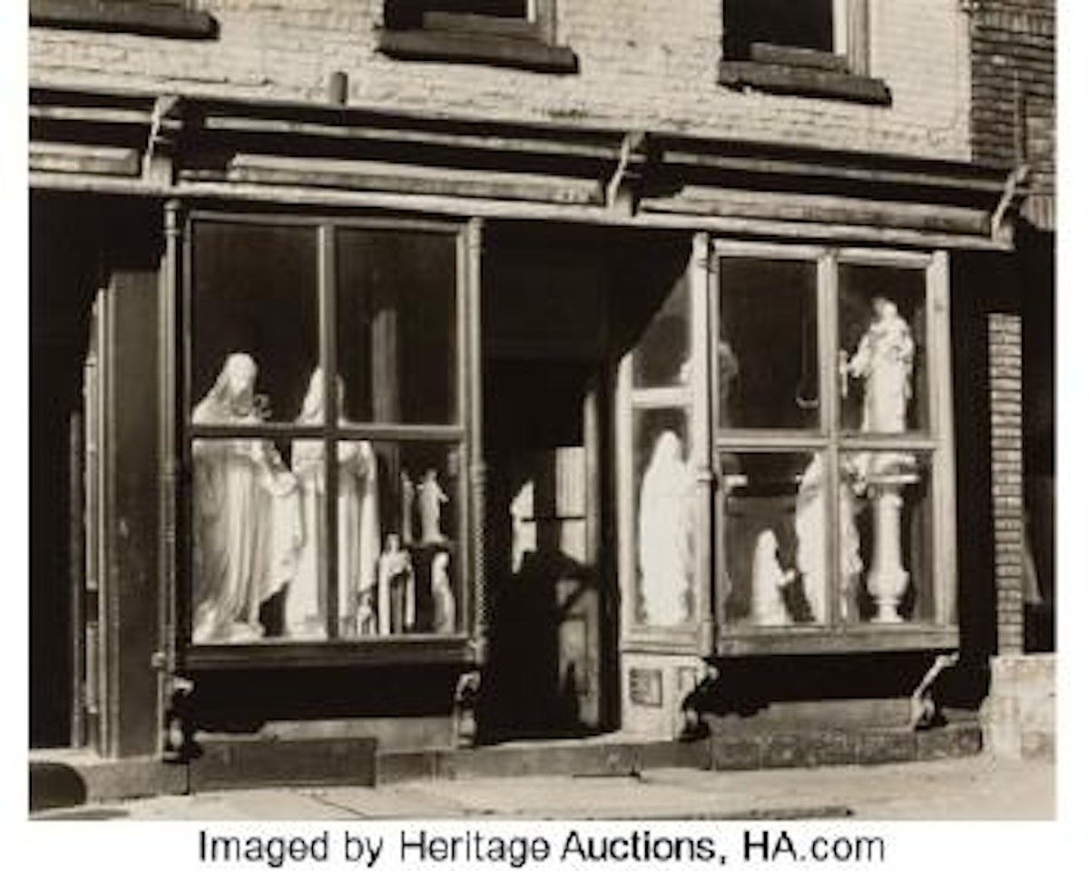 Statuary shop, Water Street ,
1930 by Berenice Abbott
