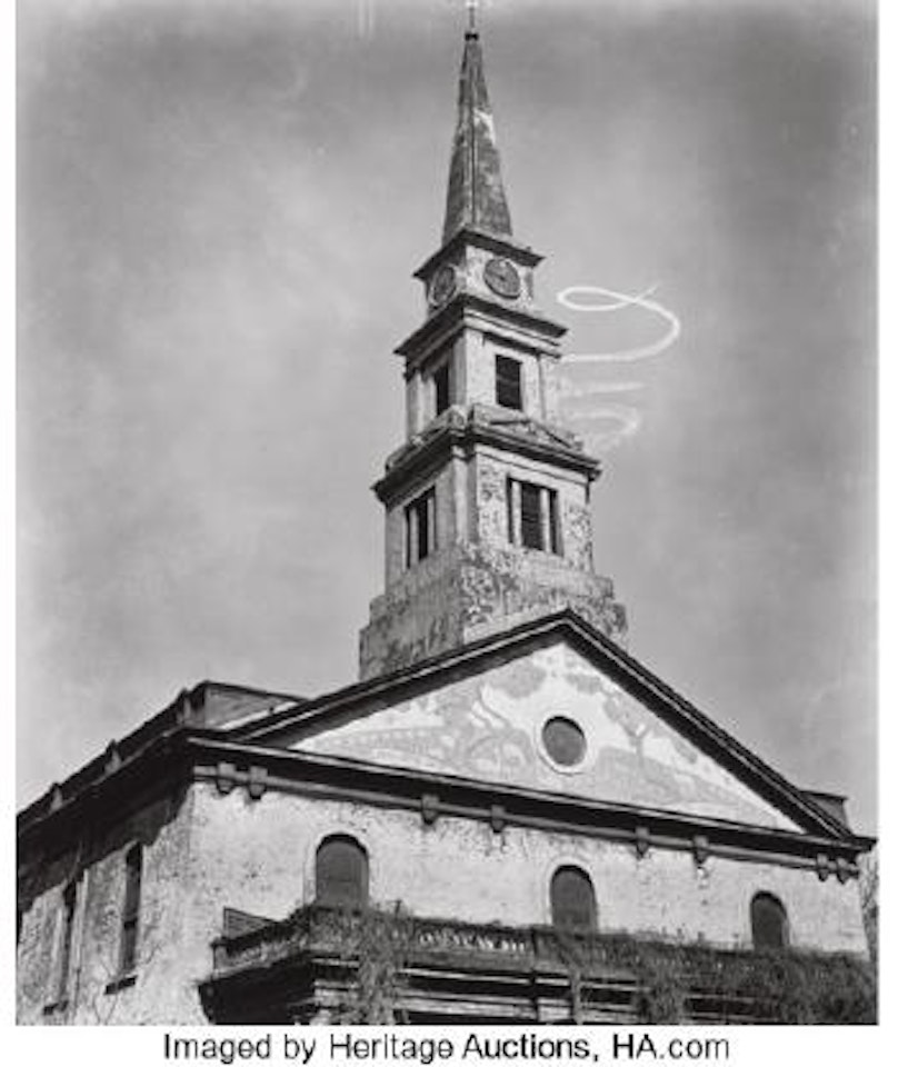St. Mark's Church: Skywriting Spiral, East 10th Street and Second Avenue, March 23, 1937 ,
1937 by Berenice Abbott