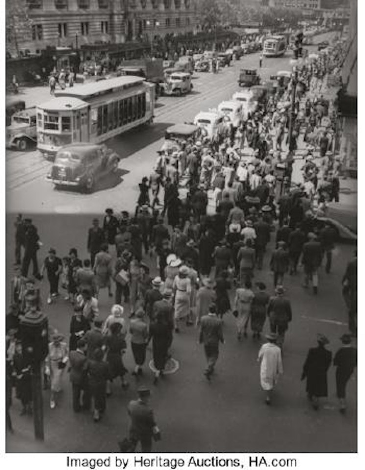 Tempo of the City II, Fifth Avenue and 42nd Street, May 13, 1938 ,
1938 by Berenice Abbott