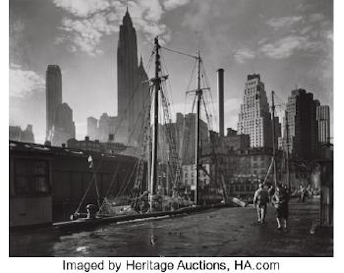 Fulton Street Dock: Manhattan Skyline from Pier 17, November 26, 1935 ,
1935 by Berenice Abbott