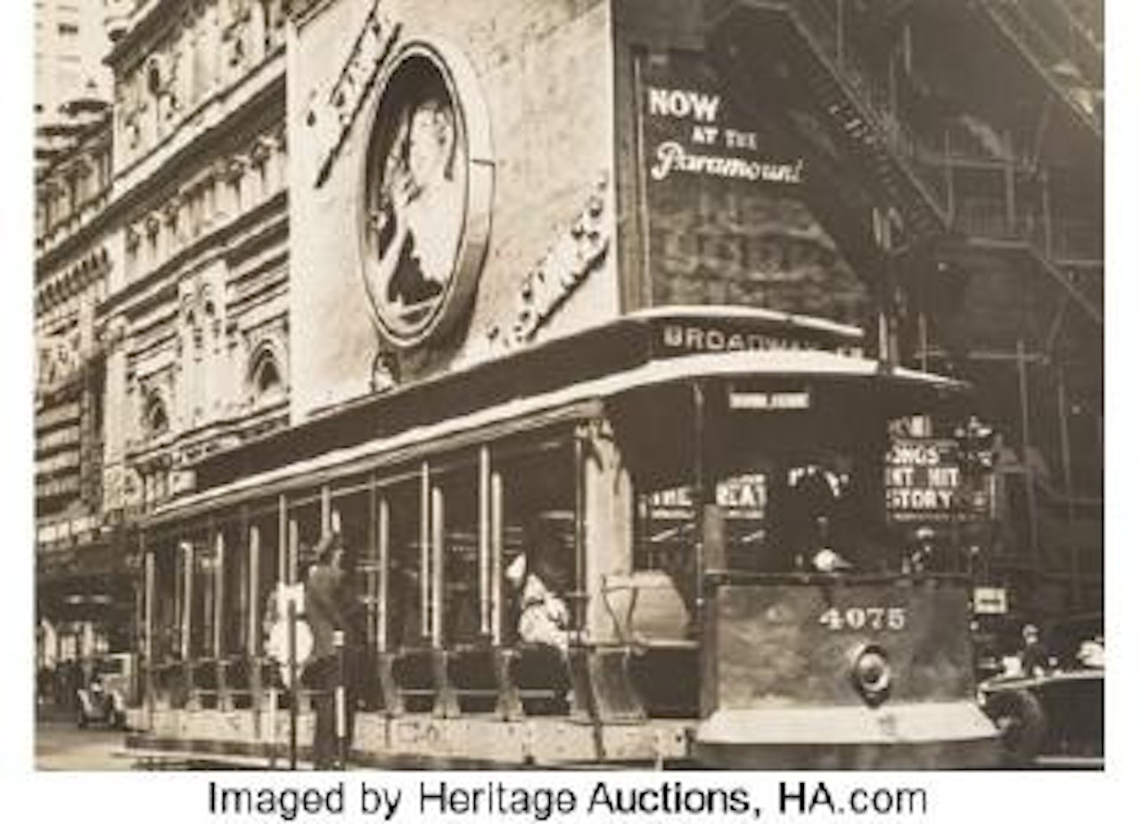 Trolley Car, Times Square, New York by Berenice Abbott
