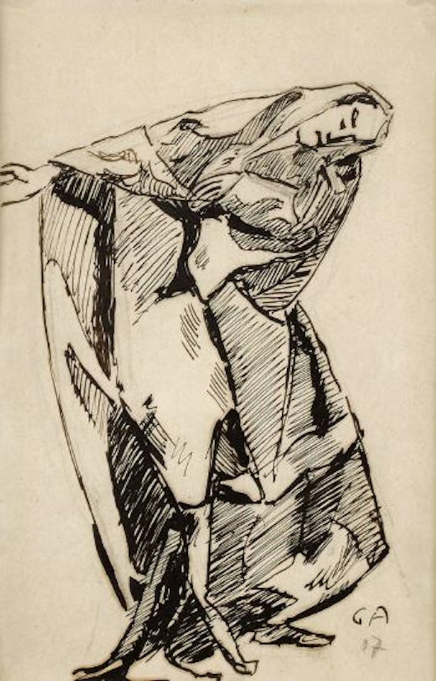 Frau in Umhang ,
1907 by Cuno Amiet