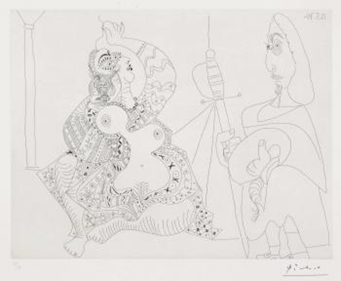 Eau-forte 12 Mai 1970 ,
1970 by Pablo Picasso