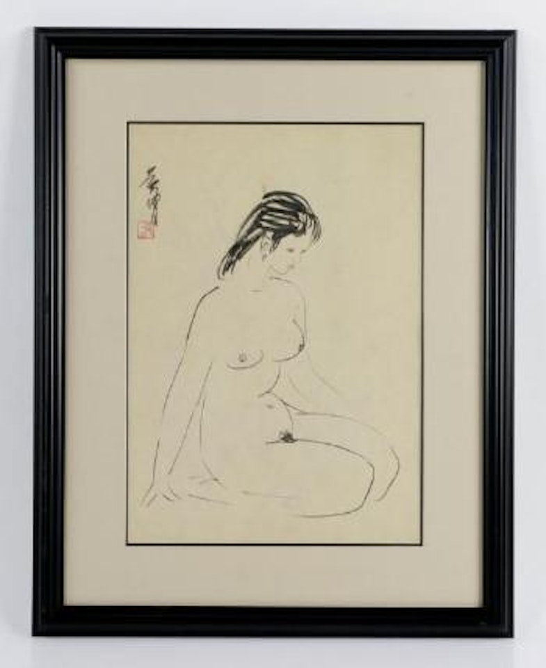 Nude Girl Sitting , by Huang Zhou