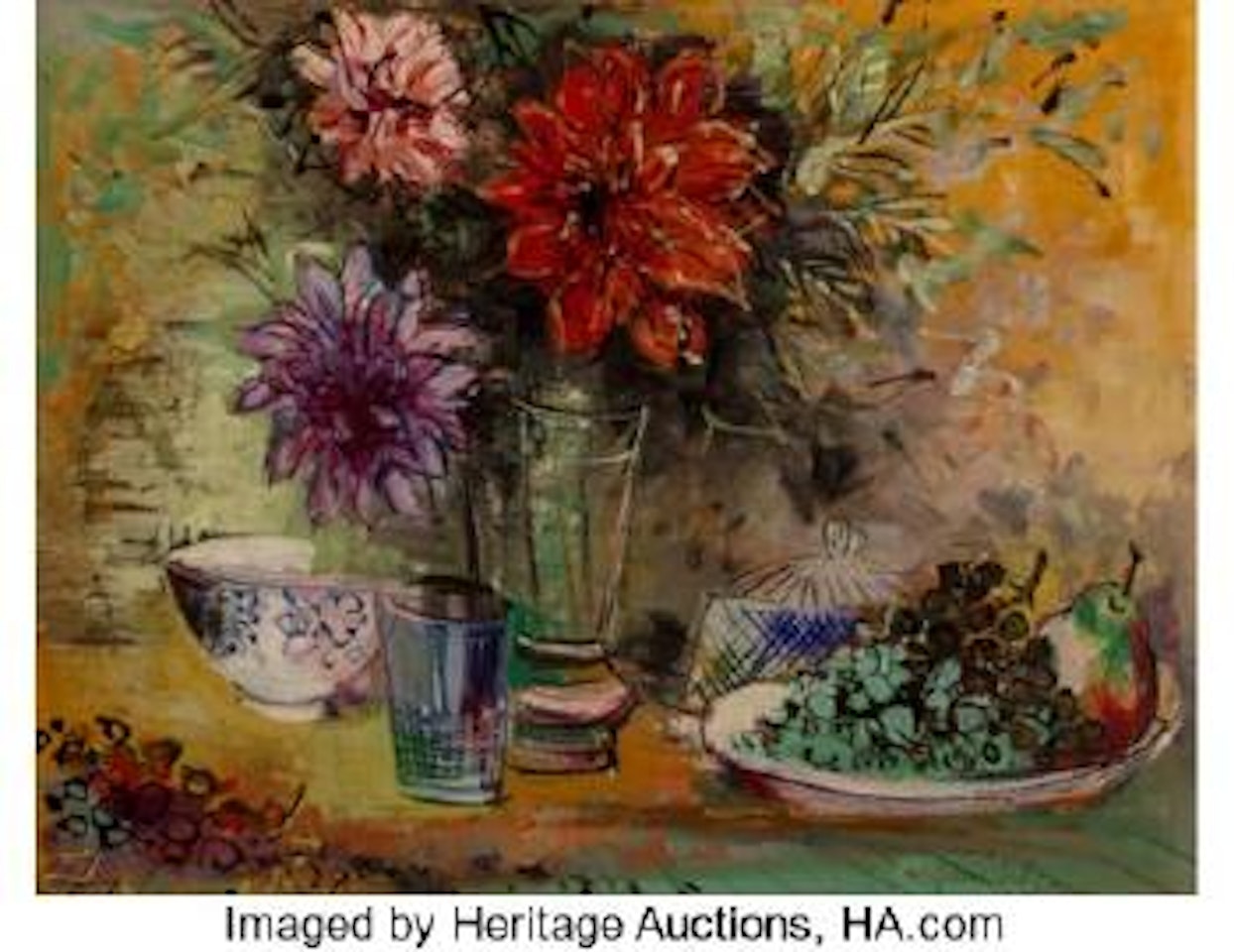 Nature morte aux fleurs et au compotier by Jean Dufy