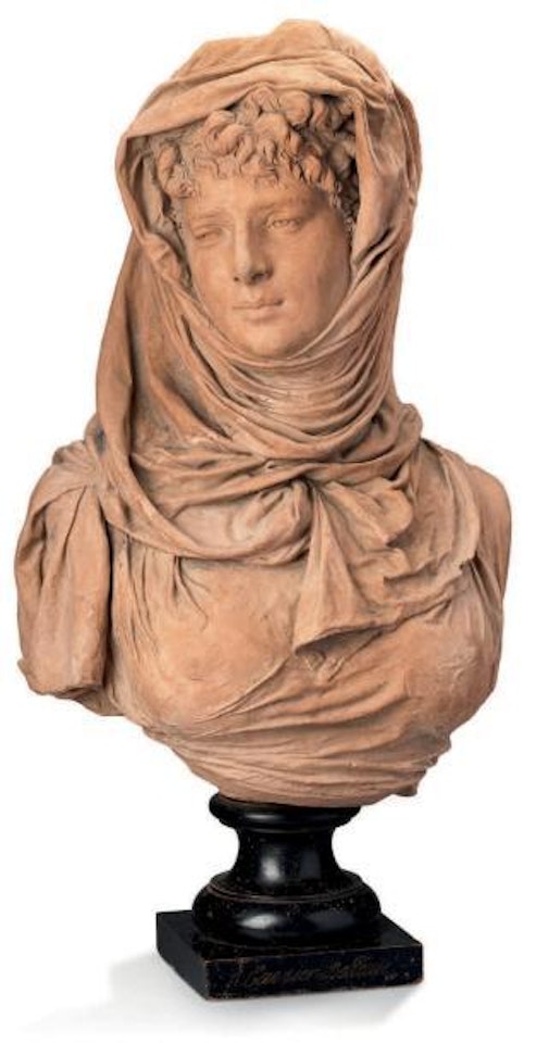 Buste d'une femme voilée (Marguerite Bellanger?) by Albert-Ernest Carrier-Belleuse