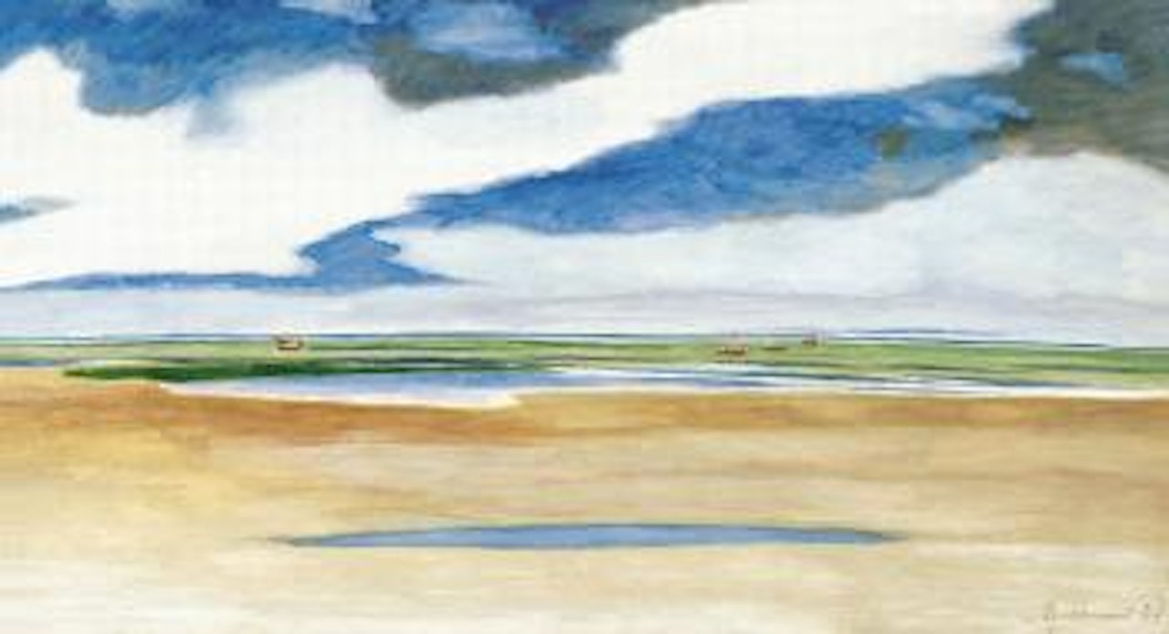 Marine with Red Fishing Boats by Léon Spilliaert