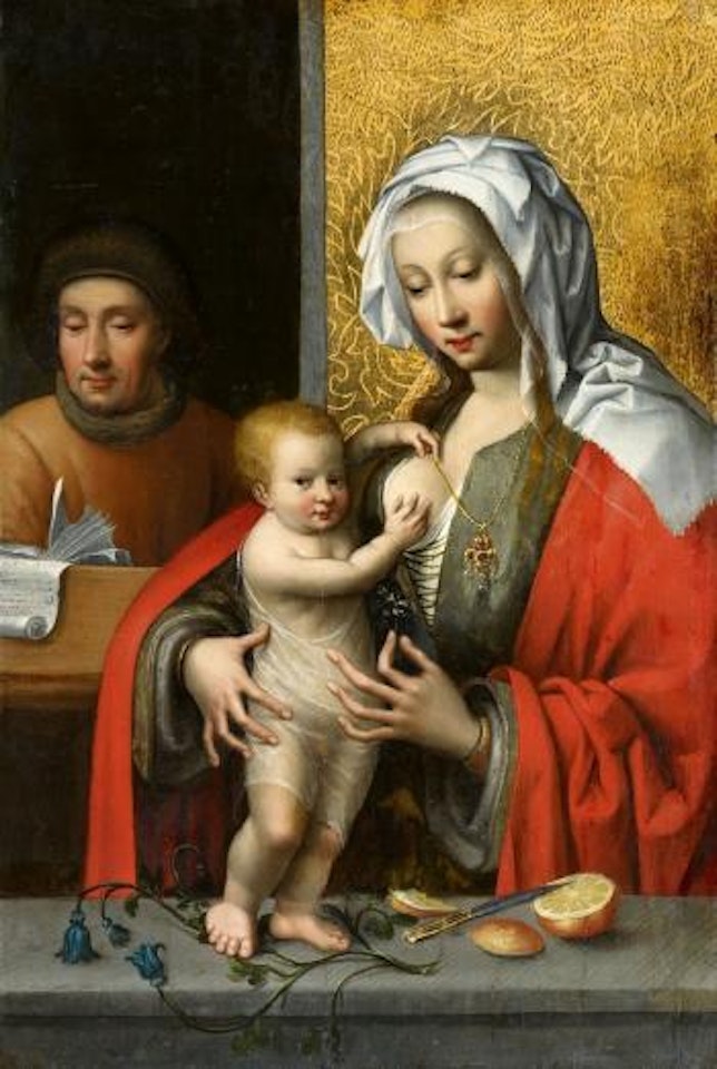 The holy family by Joos van Cleve