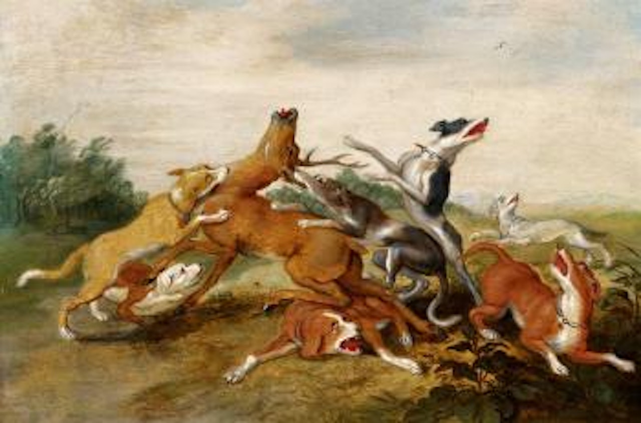 A deer hunt , by Jan Van Kessel The Elder