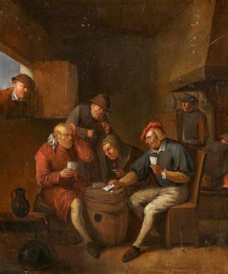 Peasants playing cards by Egbert van Heemskerk III