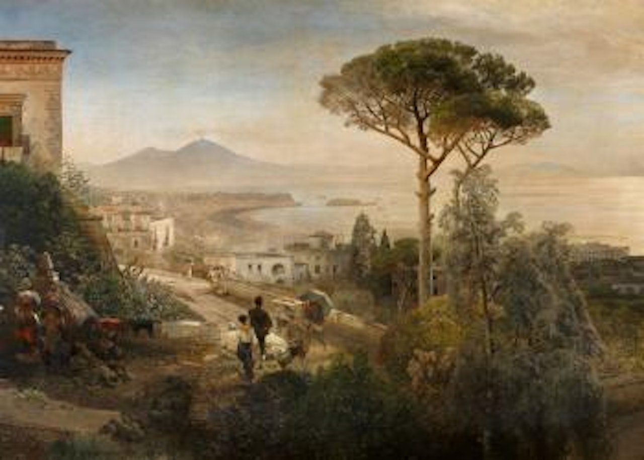 Coastal landscape on the Bay of Naples by Oswald Achenbach