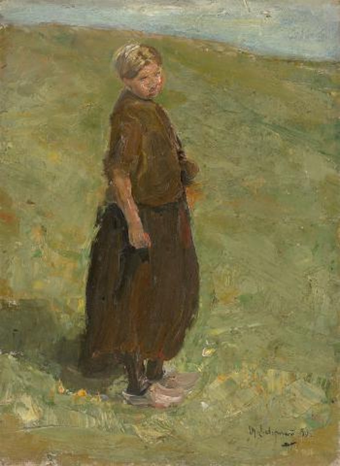 Mädchen auf der Düne, Stehend nach rechts by Max Liebermann