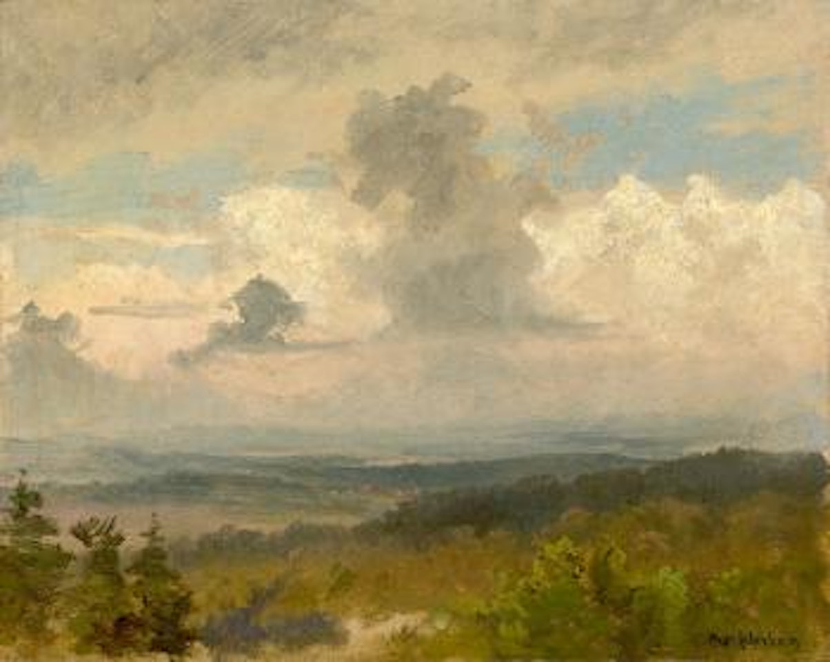 Gewitterwolken Über dem Mittelgebirge by Oswald Achenbach