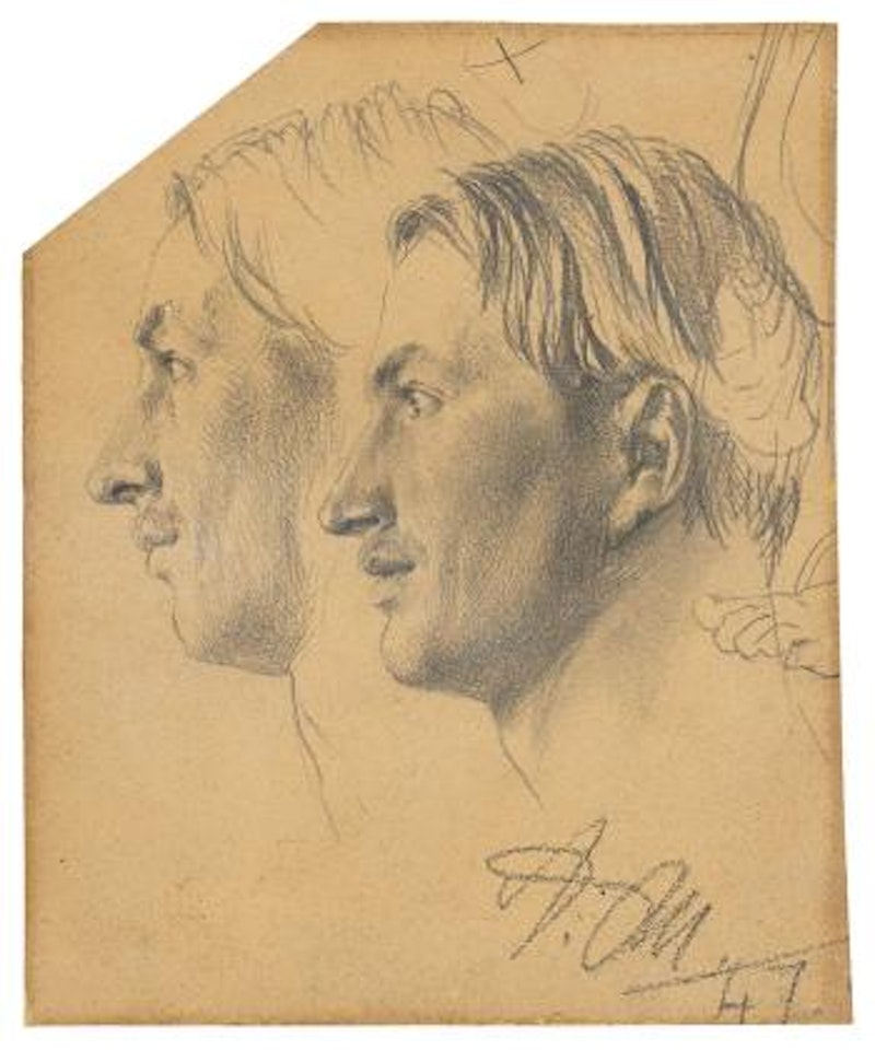 Junger Mann im Profil nach Links (studienblatt) by Adolph Menzel
