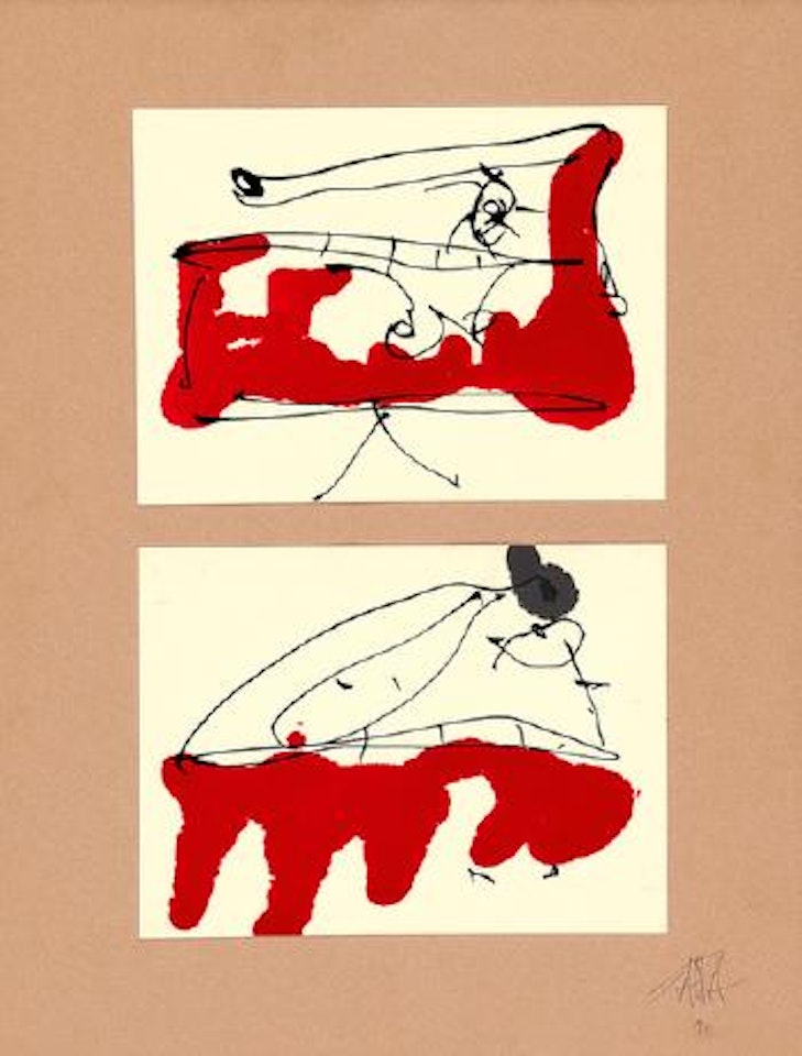 Deux têtes I / Montage n° 88 ,
1990 by Antonio Saura