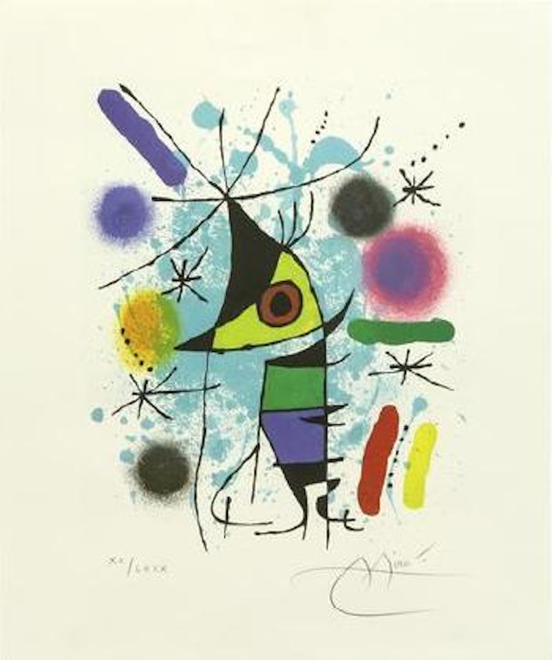 Plate 14 from Miró Lithographe I by Joan Miró