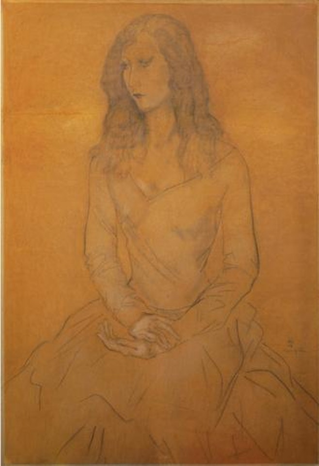 Portrait d'une femme / Portrait of a lady by Leonard Tsuguharu Foujita