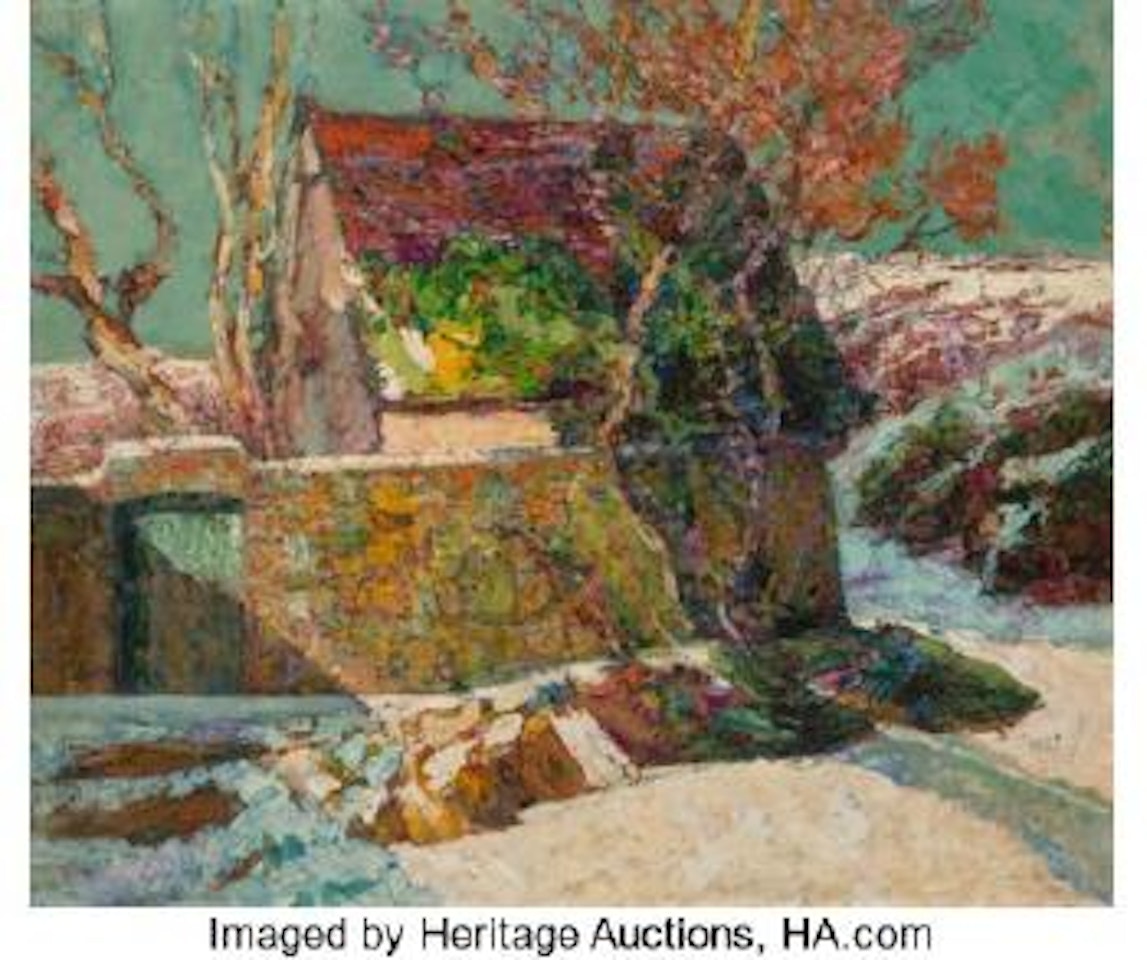 La cabane à Jassat, Auvergne, effet de soleil sur neige by Victor Charreton