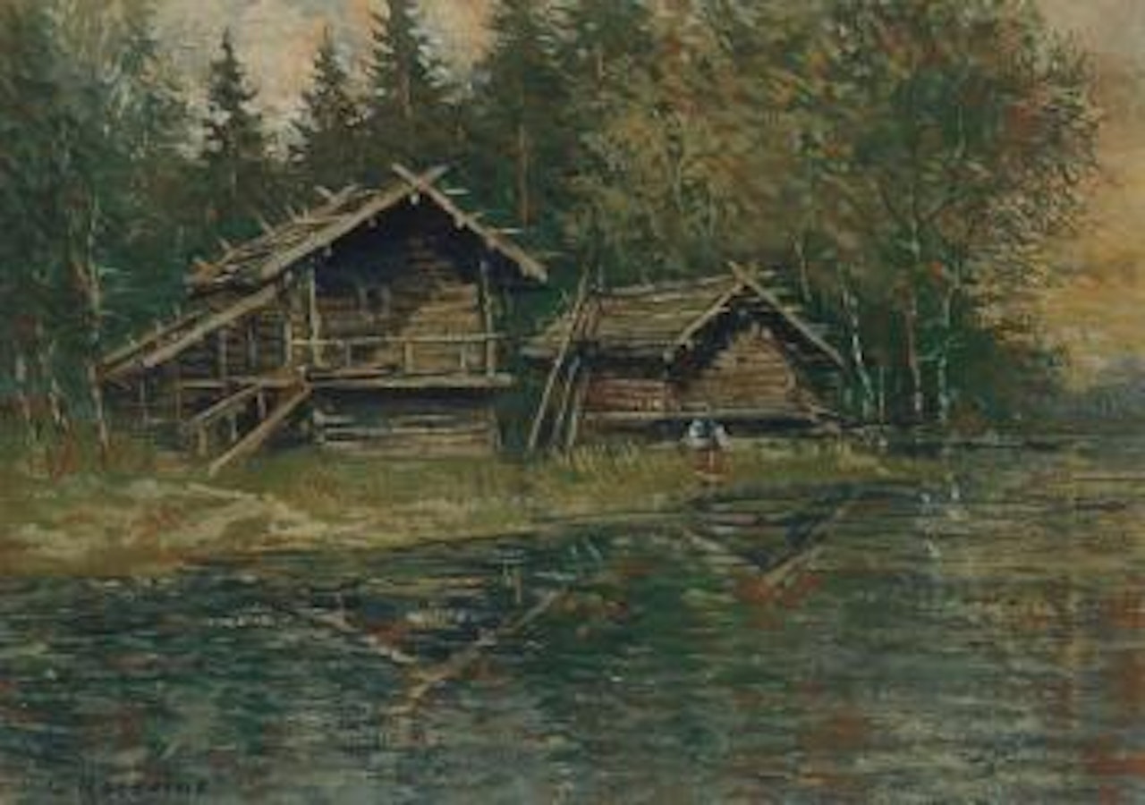 Cabins in Summer , by Konstantin Alekseevich Korovin