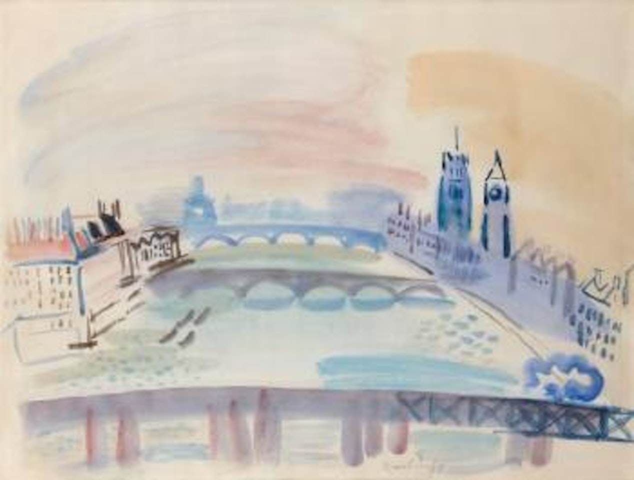 Londres, La Tamise by Raoul Dufy