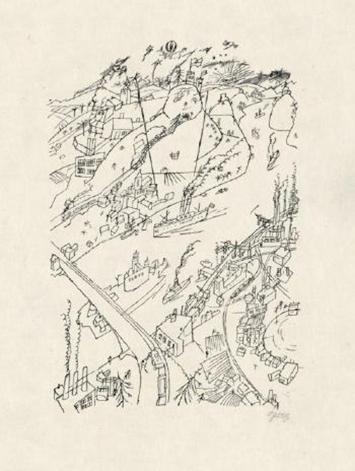 Friedvolle Rheinlandschaft by George Grosz