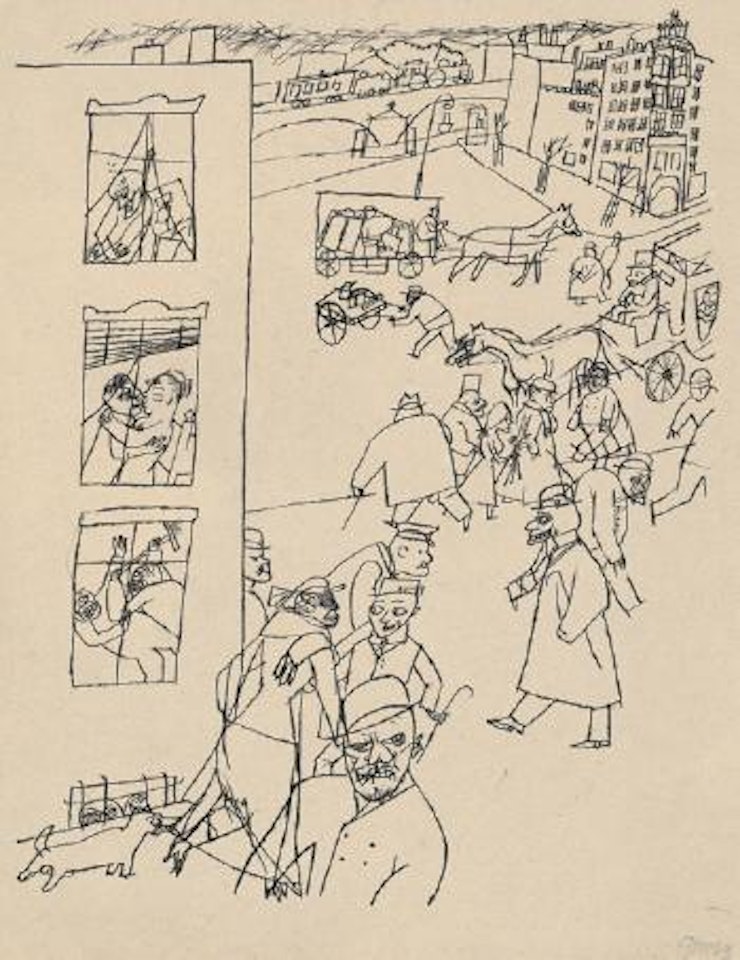 Menschen in der Straße by George Grosz