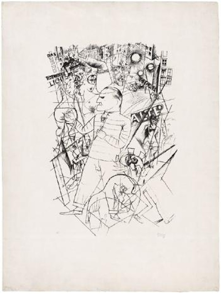 Selbstportrait (für Charlie Chaplin) by George Grosz