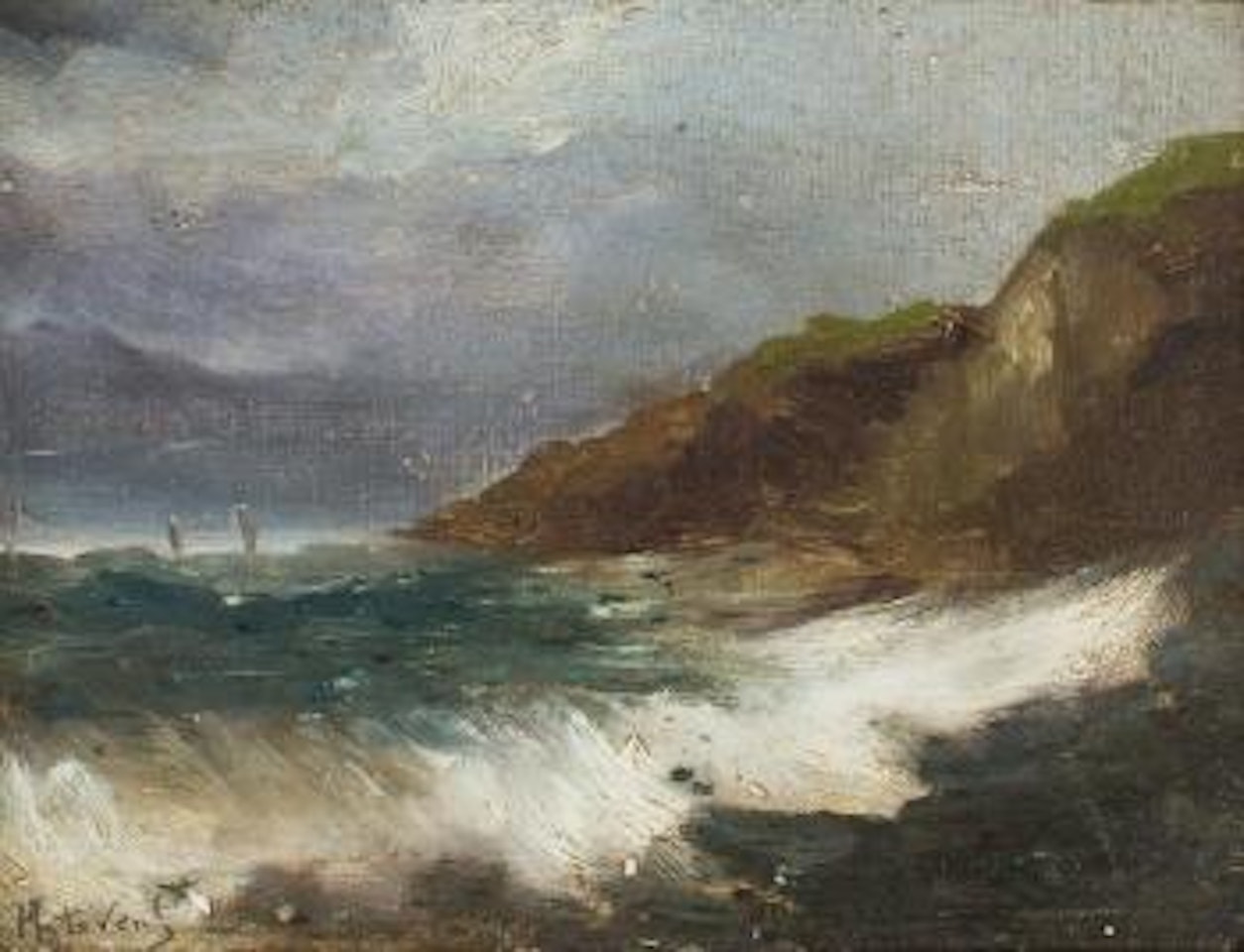 Bord de falaise , by Alfred Stevens