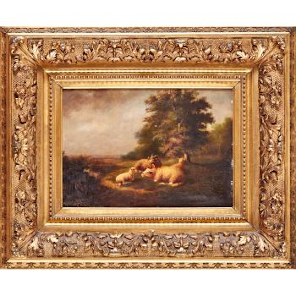 Sheep in a landscape by Eugène Joseph Verboeckhoven
