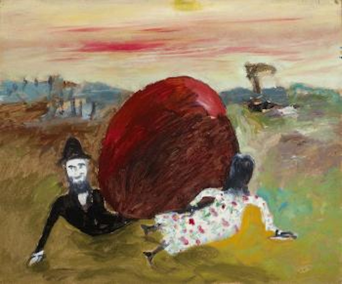 Kate Kelly Pursued by Constable Fitzpatrick ,
Circa
1945 by Sidney Nolan