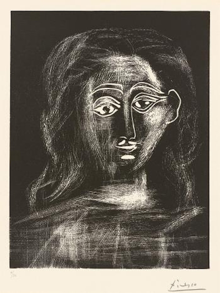 Jacqueline Aux Cheveux Flous, En Buste ,
1962 by Pablo Picasso