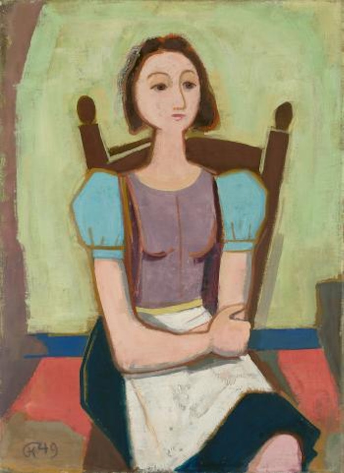 Mädchen, auf Stuhl Sitzend (Sitzendes Mädchen) ,
1949 by Karl Hofer