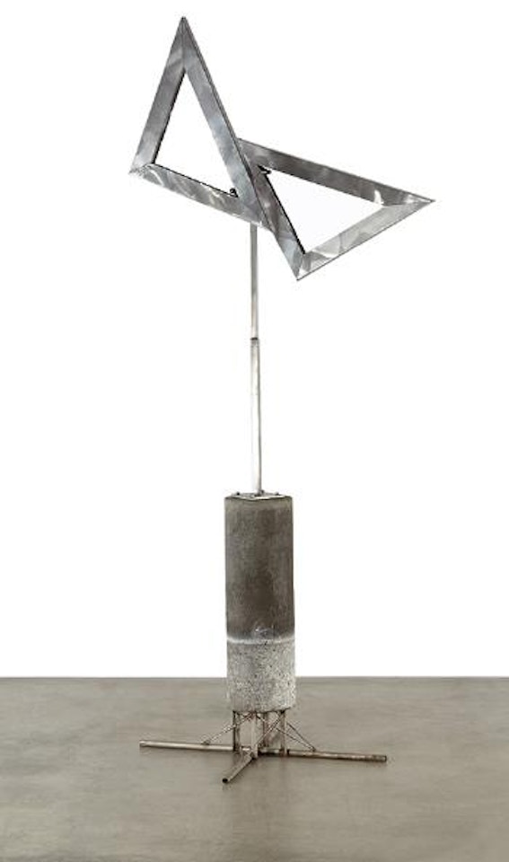 Two Open Triangles Leaning Gyratory III by George Rickey