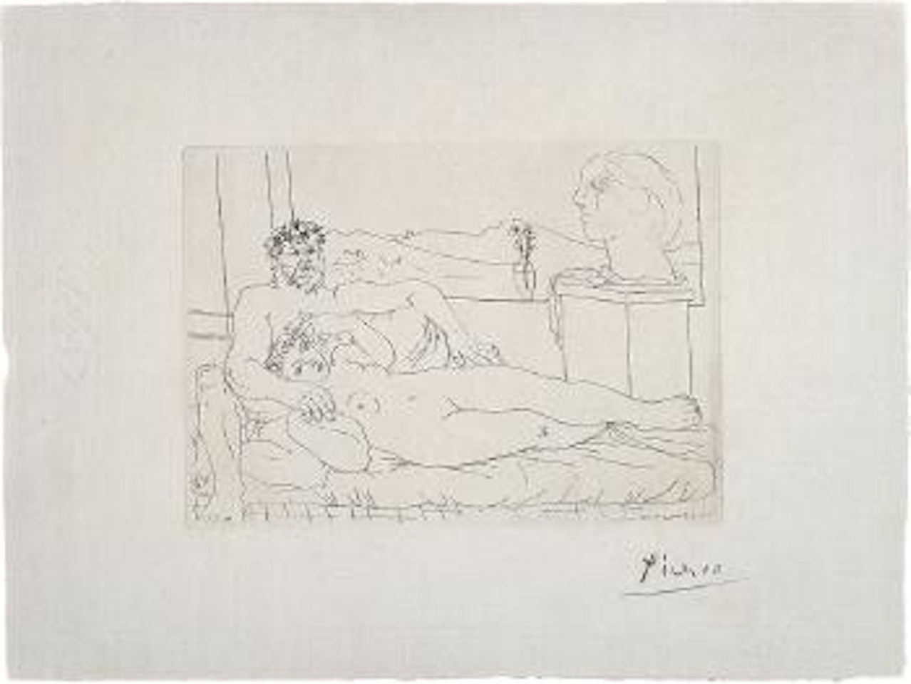 Le Repos du Sculpteur, II (from La Suite Vollard) by Pablo Picasso