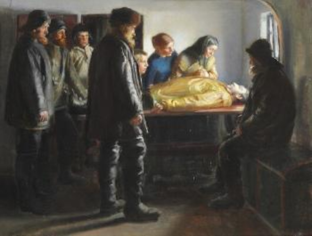 "Den druknede". The drowned fisherman by Michael Ancher