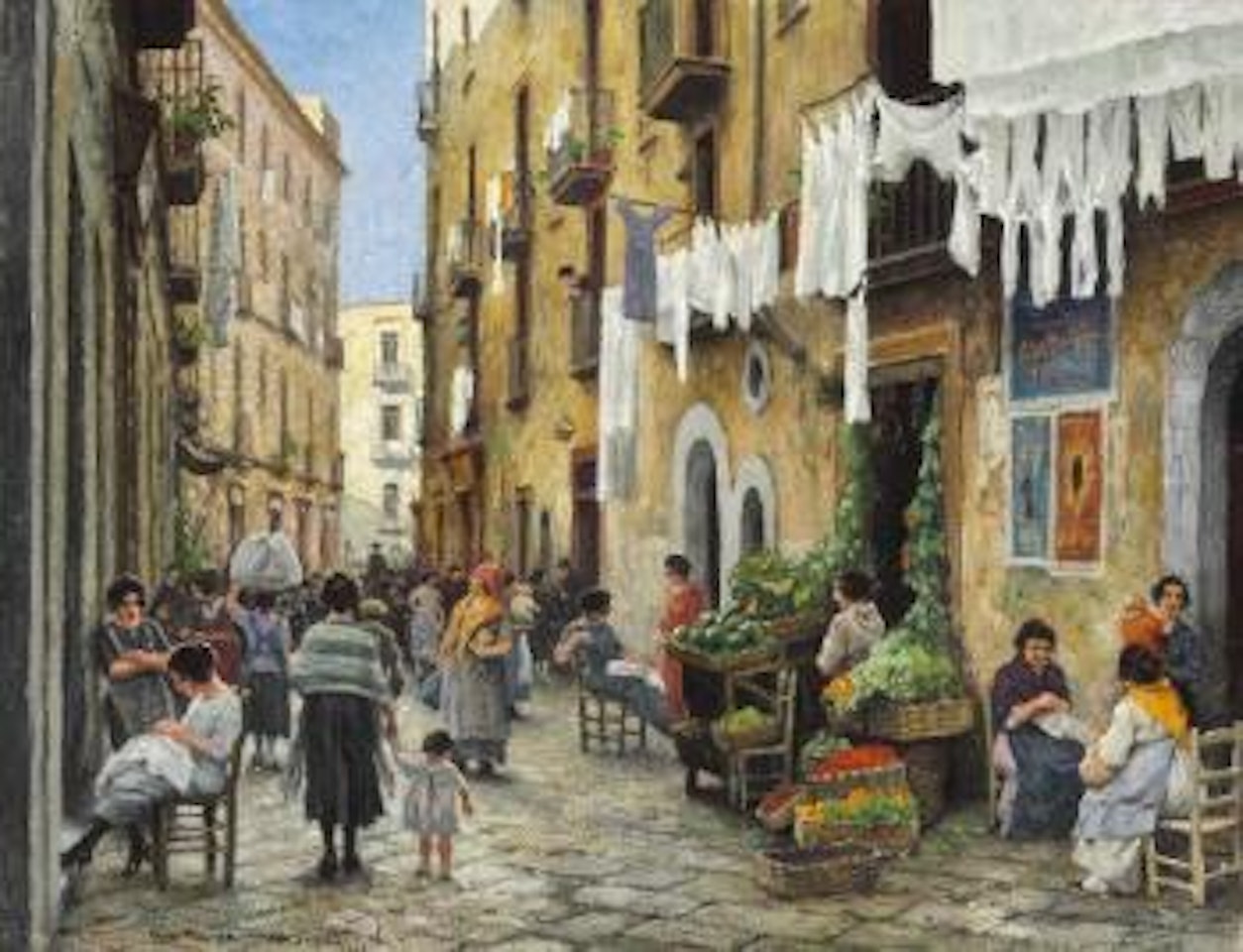 Street scene in Naples by Paul Fischer