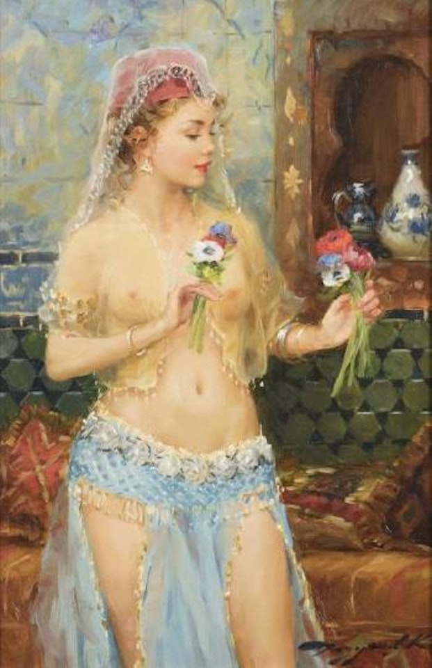 Odalisque aux anémones , by Constantin Razoumov