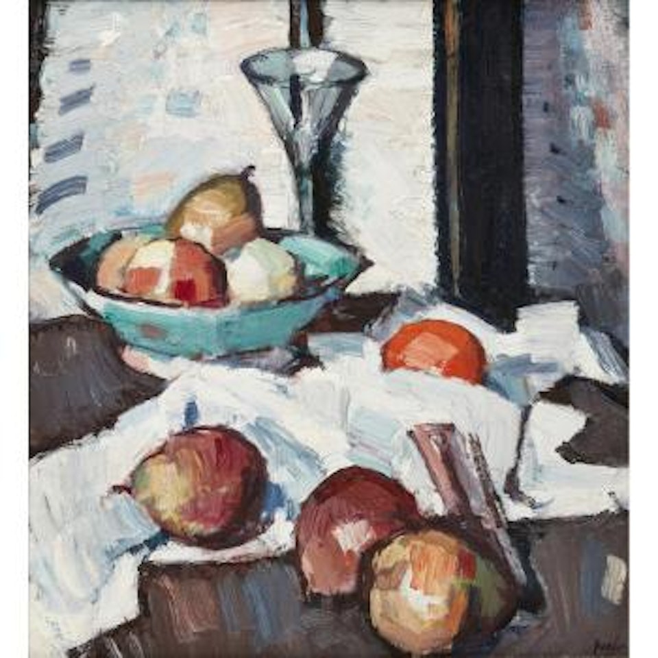 A still life of apples and pears , by Samuel John Peploe