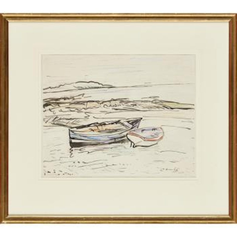 Beached boats , by George Leslie Hunter
