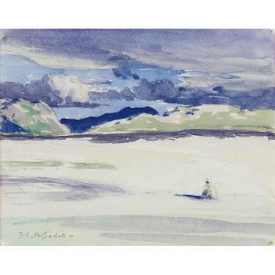 Figure on a deserted sandy beach , by Francis Campbell Boileau Cadell
