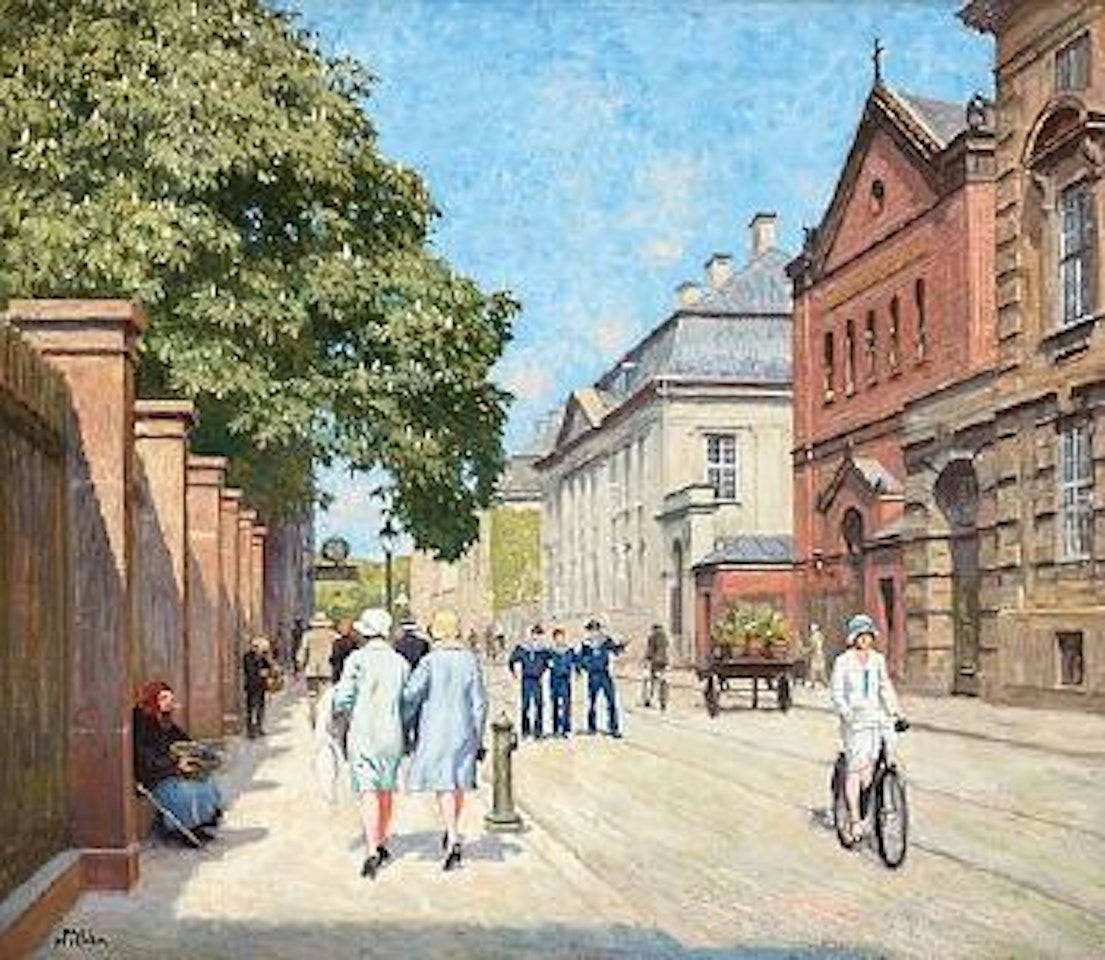 Sunny Street Scene , by Paul Fischer