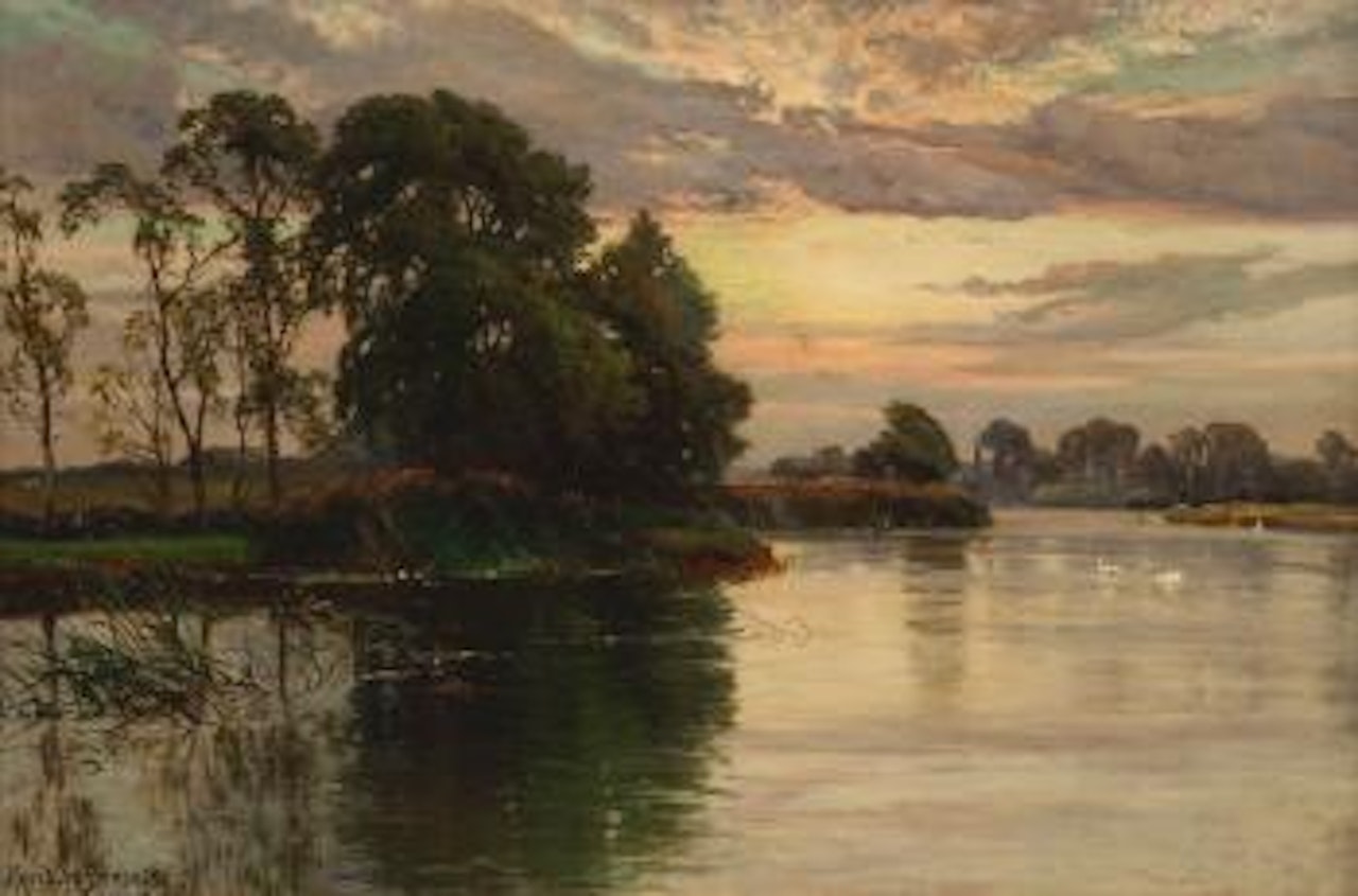 At Sunset (Marsh) ,
1882 by Alfred de Breanski