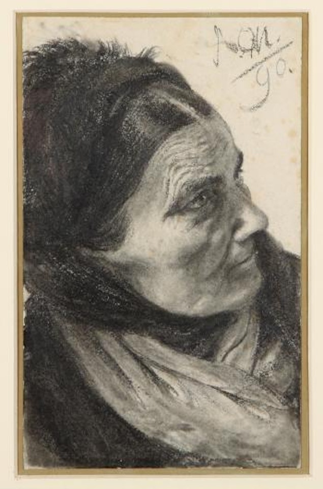Portrait einer alten Dame by Adolph Menzel
