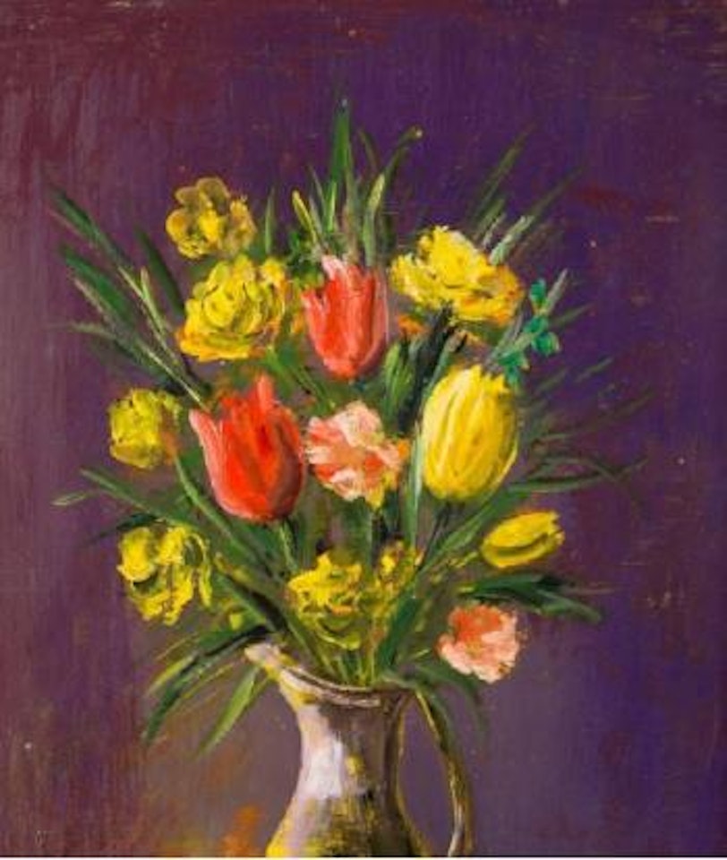 Blumenstillleben mit Tulpen by Franz Heckendorf