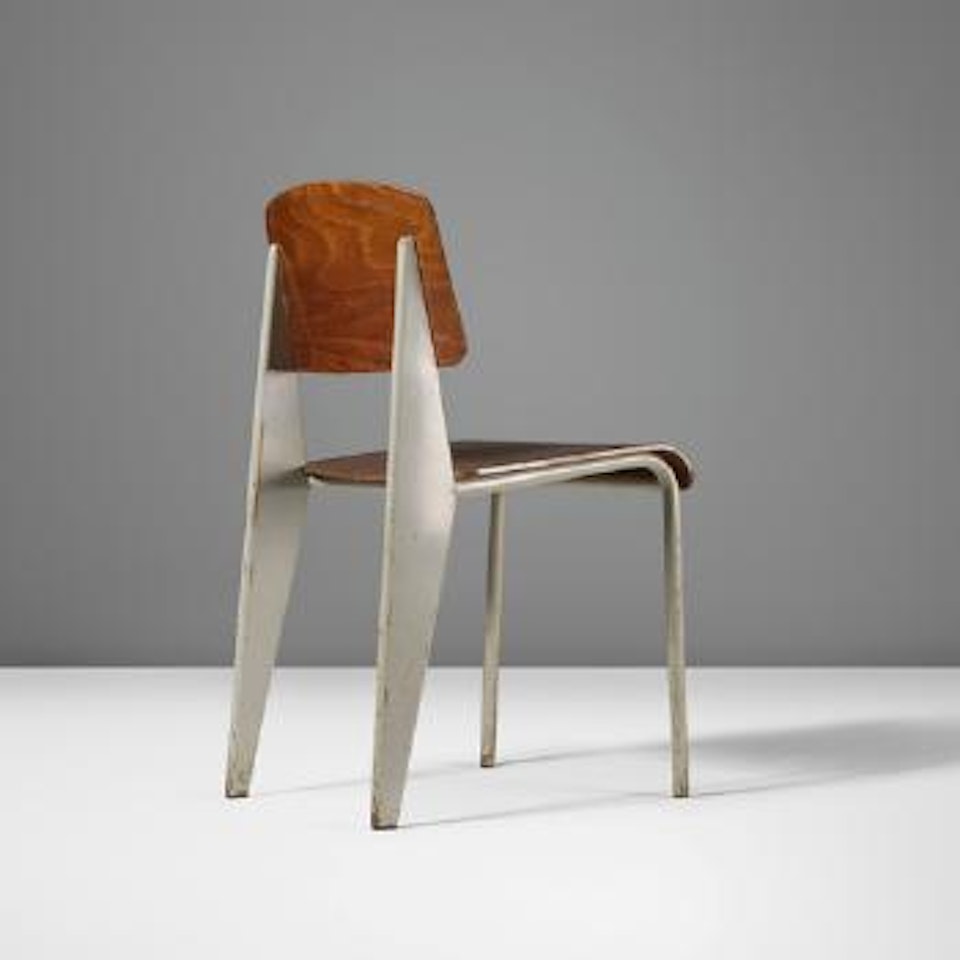 Semi-metal chair, model no. 305, from the Maritime Exchange, Paris ,
1950
,
1953 by Jean Prouvé