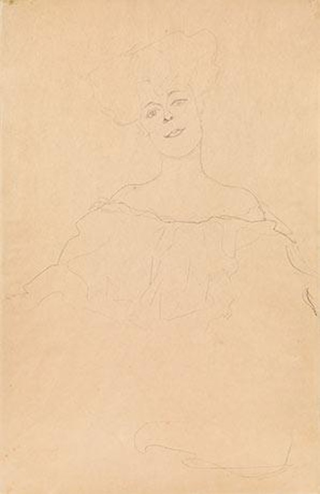 Portrait with large dekolleté facing forward ,
1904
-
1905 by Gustav Klimt