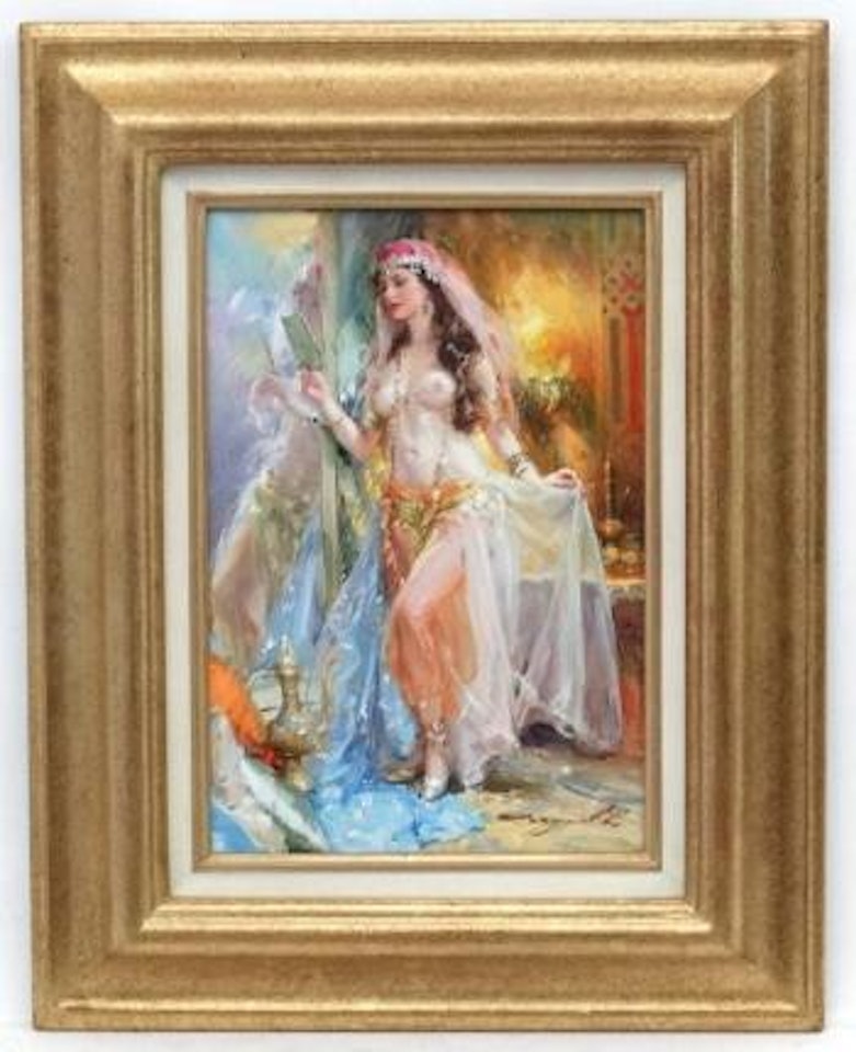 Odalisque near the mirror , by Constantin Razoumov