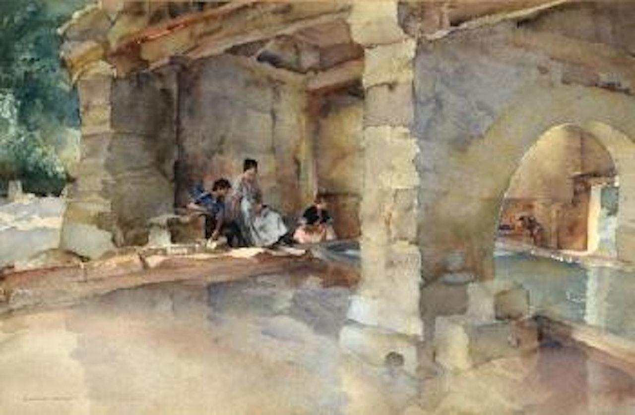 Three profiles and an open door, Nerac , by William Russell Flint